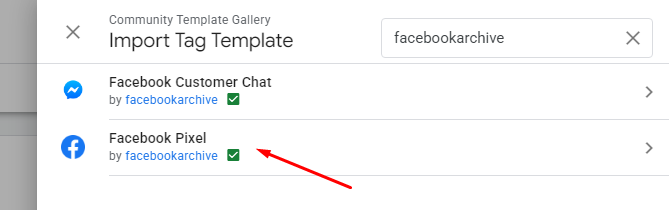Template Meta Pixel in GTM